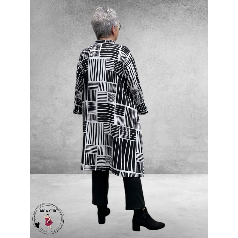 AKH Blouse/Jurk Cherry A-Lijn Zwart/Wit