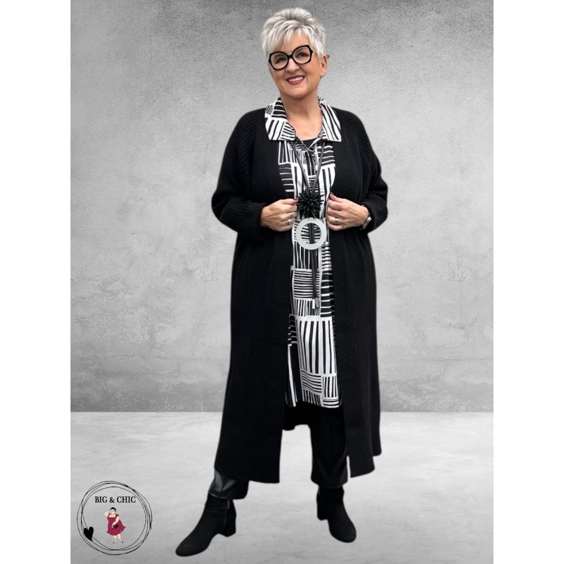 AKH Blouse/Jurk Cherry A-Lijn Zwart/Wit