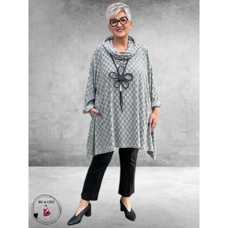 AKH Shirt  A-Lijn Frostina Grijs Ruit