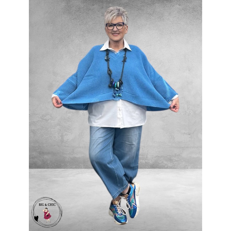 AKH Trui Oversize Hemelsblauw Laagjes Look