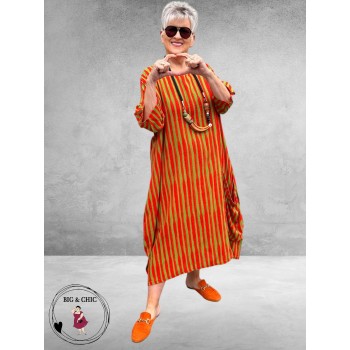 AKH Jurk Ballon Oranje/Groen