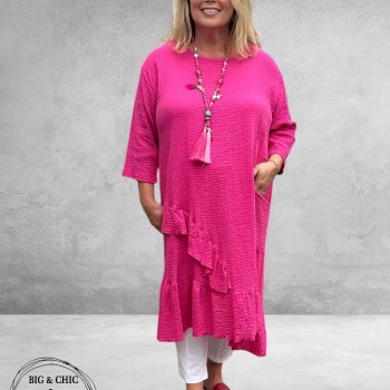 AKH Jurk Katoen Sommer Brise Fuchsia