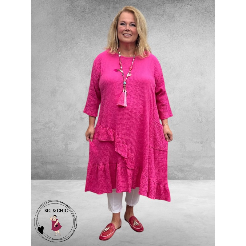 AKH Jurk Katoen Sommer Brise Fuchsia