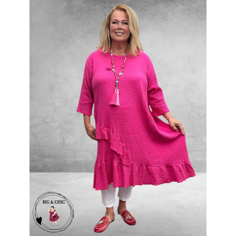 AKH Jurk Katoen Sommer Brise Fuchsia
