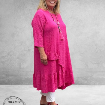 AKH Jurk Katoen Sommer Brise Fuchsia
