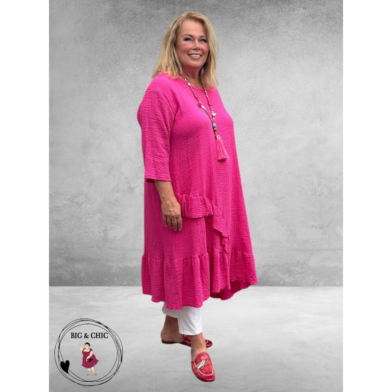 AKH Jurk Katoen Sommer Brise Fuchsia