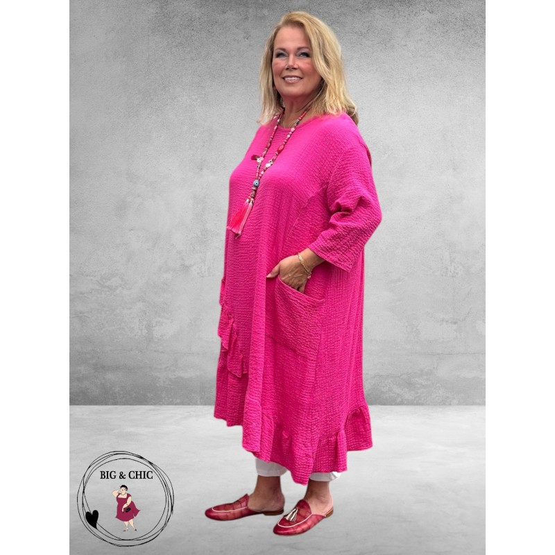 AKH Jurk Katoen Sommer Brise Fuchsia