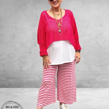 AKH Broek Sailor Babe Pink/Wit