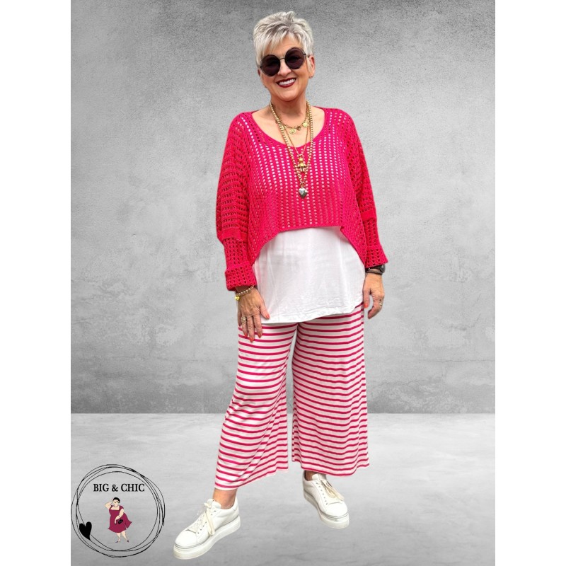 AKH Broek Sailor Babe Pink/Wit
