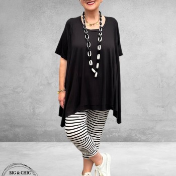 AKH Legging Strepen Zwart-Wit