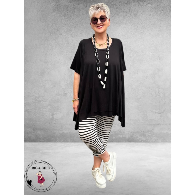 AKH Legging Strepen Zwart-Wit
