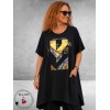 Funky Diva Shirt A-Lijn Zwart/Goud Print