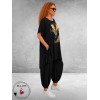 Funky Diva Shirt A-Lijn Zwart/Goud Print