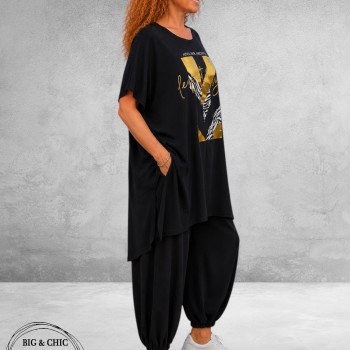 Funky Diva Shirt A-Lijn Wit/Goud Print
