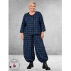 AKH Broek Ballon Blauw-Zwart-Ruit
