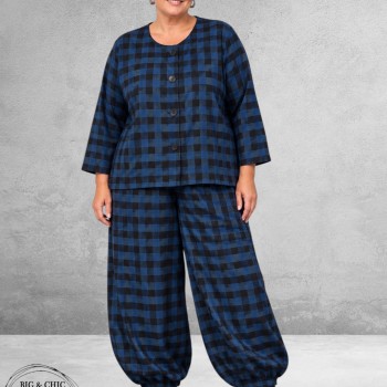 AKH Broek Ballon Blauw-Zwart-Ruit