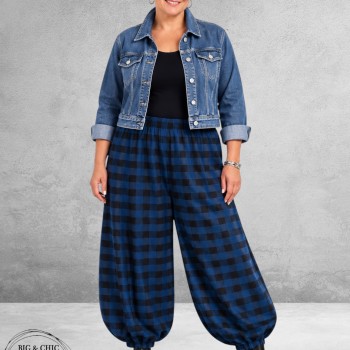AKH Broek Ballon Blauw-Zwart-Ruit