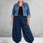 AKH Broek Ballon Blauw-Zwart-Ruit
