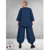 AKH Broek Ballon Blauw-Zwart-Ruit