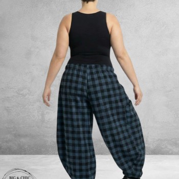 AKH Broek Ballon Blauw-Zwart-Ruit
