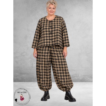 AKH Broek Ballon Zand-Zwart-Ruit
