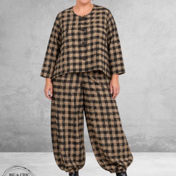 AKH Broek Ballon Zand-Zwart-Ruit