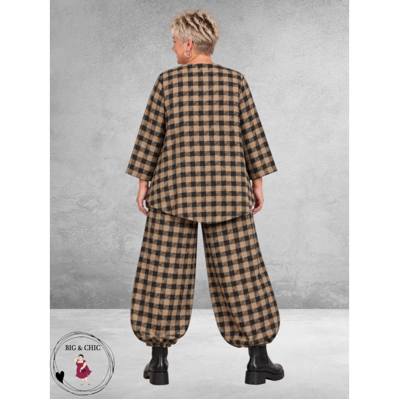 AKH Broek Ballon Zand-Zwart-Ruit
