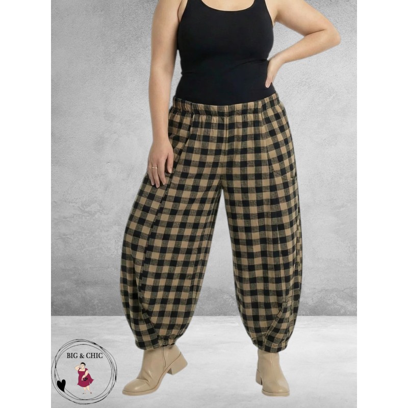AKH Broek Ballon Zand-Zwart-Ruit