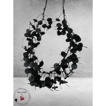 Ketting Zwart Lang Hout/Rondjes