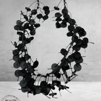 Ketting Zwart Lang Hout/Rondjes