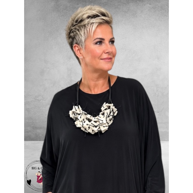 Ketting Stoer Statement Wit/Zwart Kort