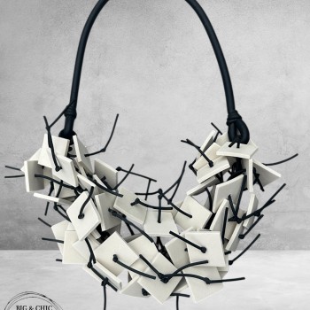 Ketting Stoer Statement Wit/Zwart Kort