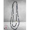 Ketting Lang Hout Zwart Halve Rondjes