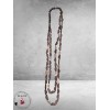 Ketting Lang Hout Bruin Halve Rondjes