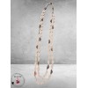 Ketting Lang Hout  Beige Halve Rondjes