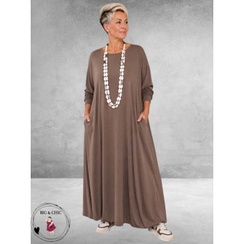 Ketting Lang Hout Wit Halve Rondjes