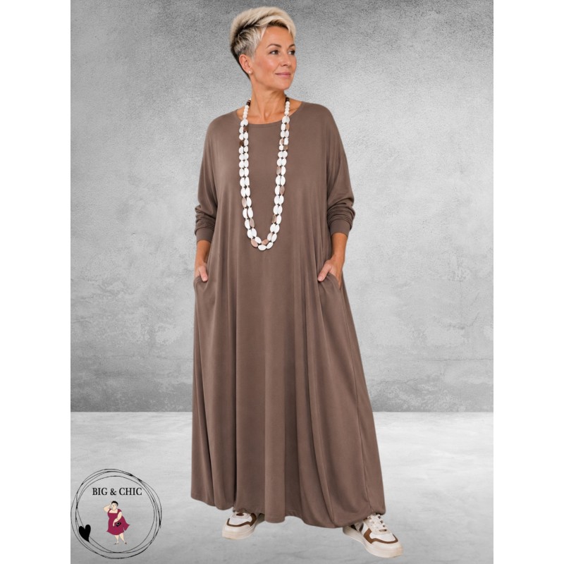 Ketting Lang Hout Wit Halve Rondjes