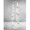 Ketting Lang Hout Wit Halve Rondjes