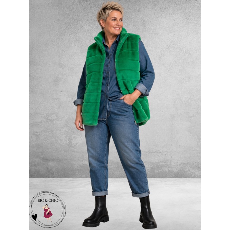 BG Gilet Faux Fur Appelgroen