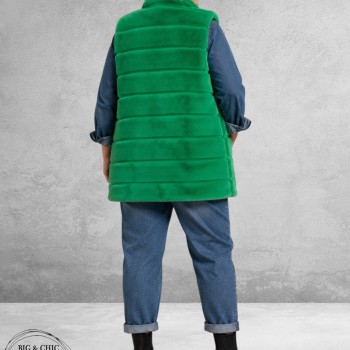 BG Gilet Faux Fur Appelgroen