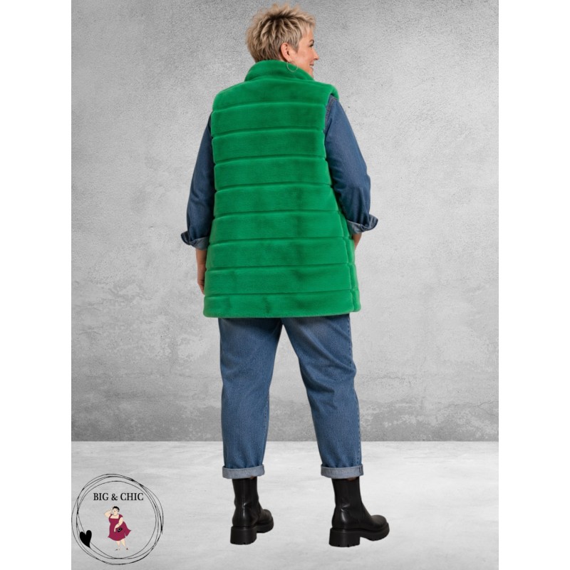 BG Gilet Faux Fur Appelgroen