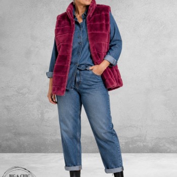 BG Gilet Faux Fur Berry
