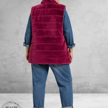 BG Gilet Faux Fur Berry