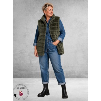 BG Gilet Faux Fur Olijf 