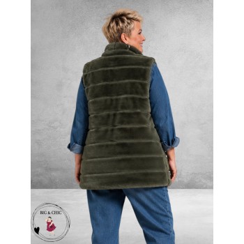 BG Gilet Faux Fur Olijf 