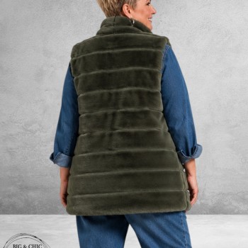 BG Gilet Faux Fur Olijf 