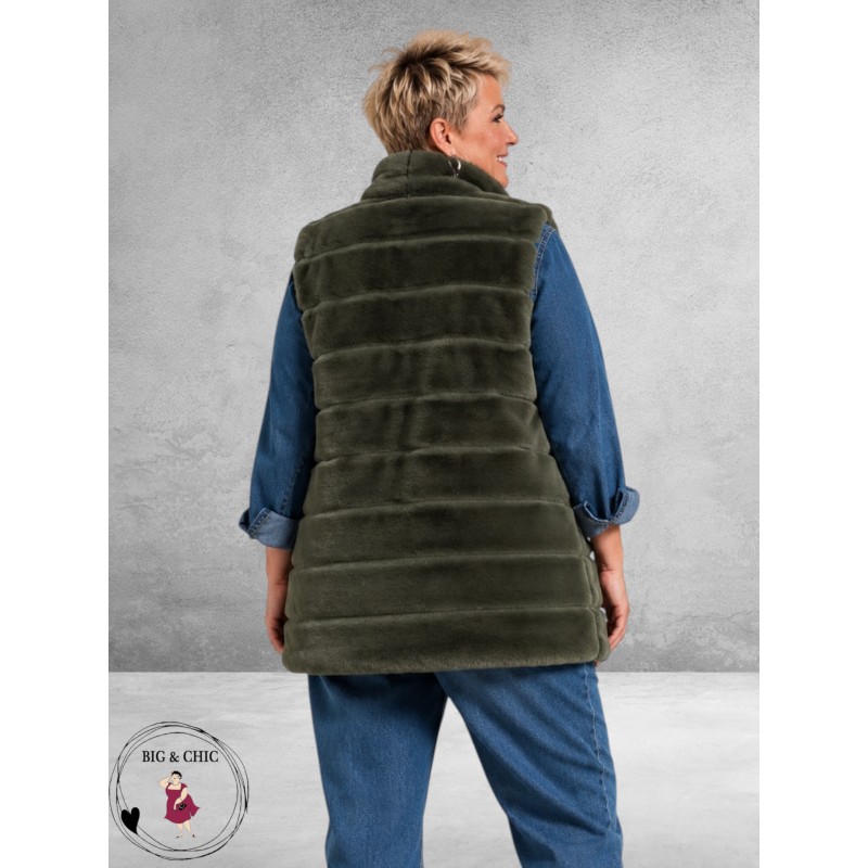BG Gilet Faux Fur Olijf 