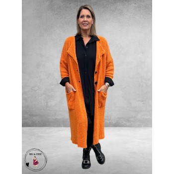 AMANDINE Vest Bouclè Lang Oranje