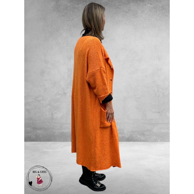 AMANDINE Vest Bouclè Lang Oranje