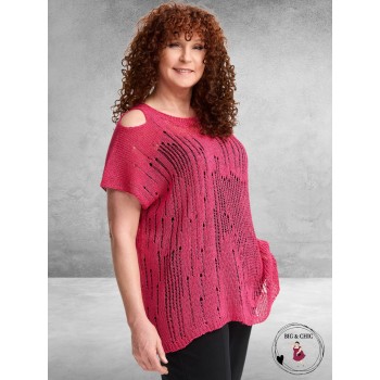 AMANDINE Luxe Trui Met Schouderdetail Pink